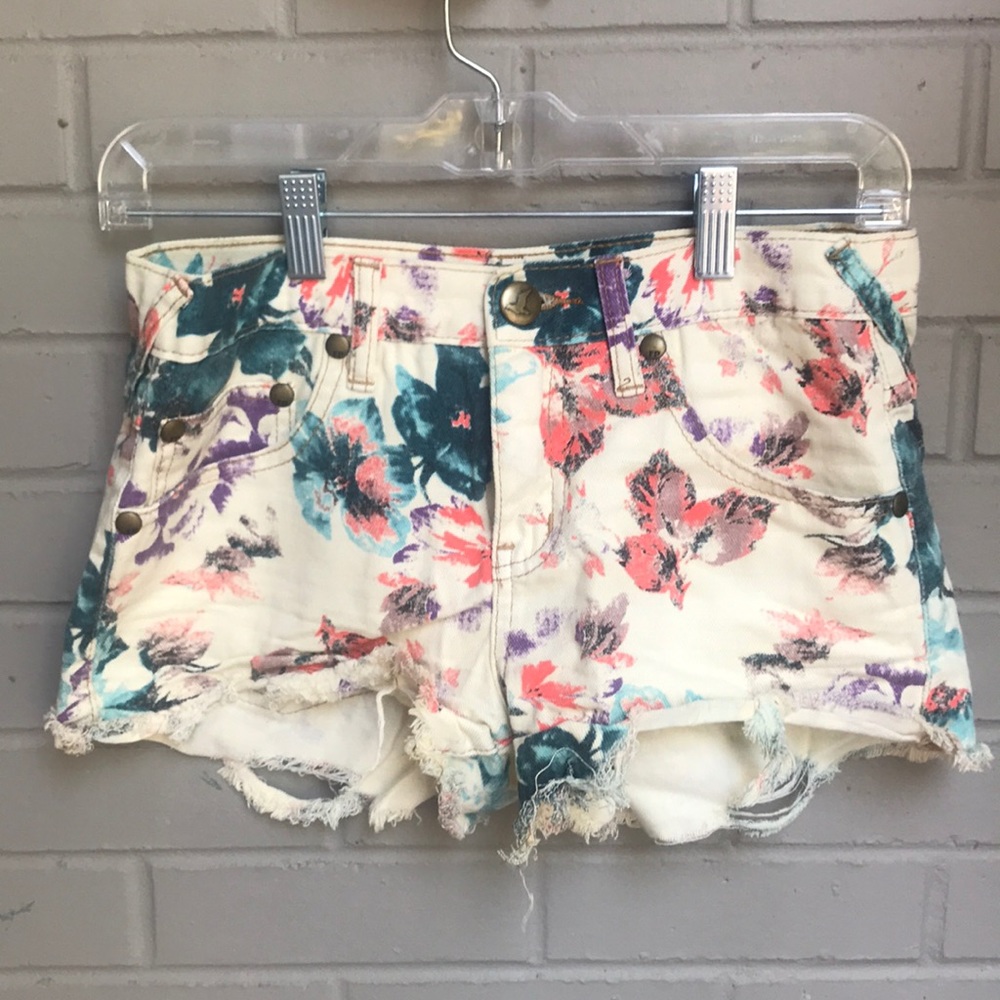 Free People Floral Shorts